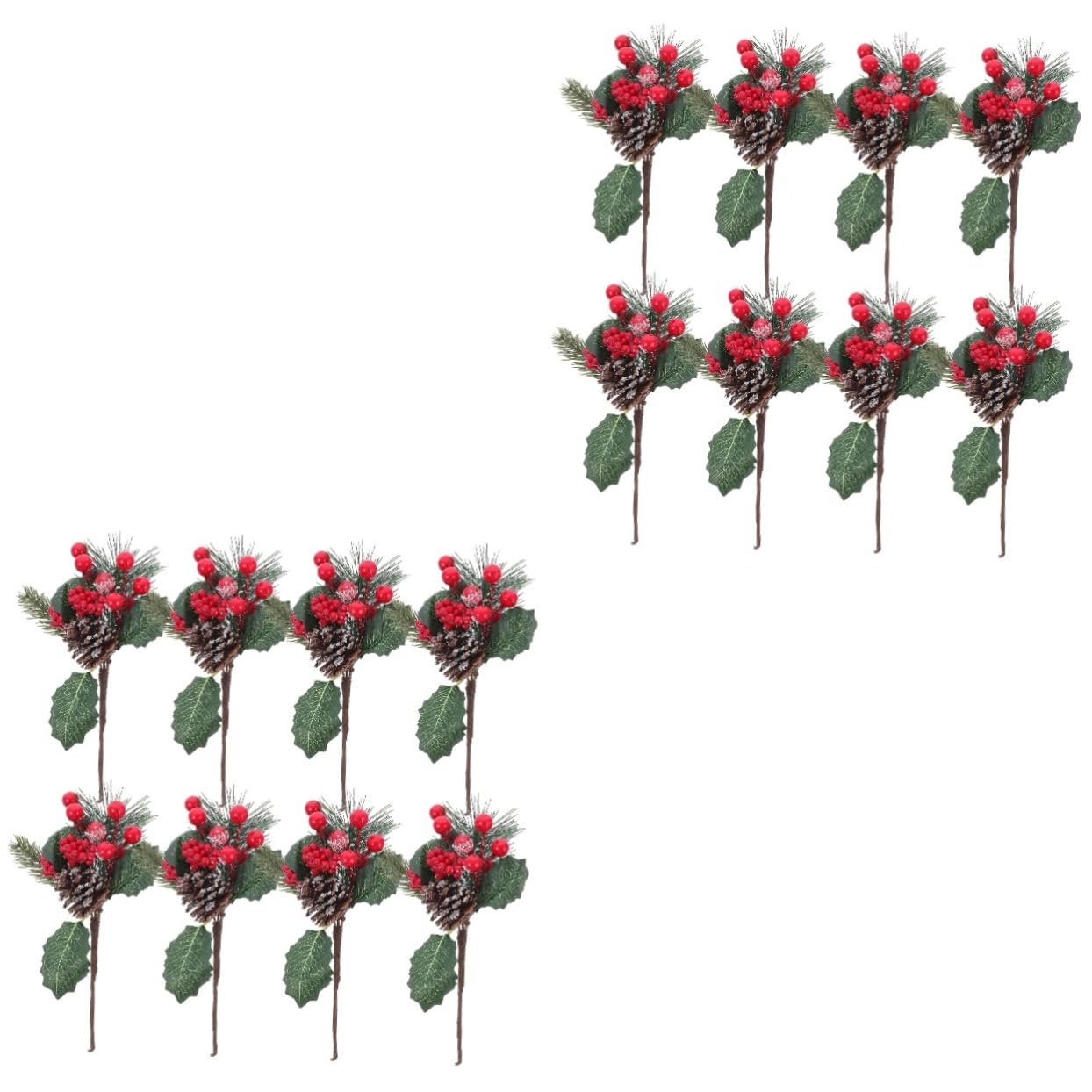 IMIKEYA 16 STK Rote Fruchtstecklinge der Kiefernnadel weihnchtsdeko weihnacjtsdeko Pine Nuts Simulation Kiefernnadel rote Beerenzweige pflücken weihnachtliche Tannennadeln Stecklinge PVC