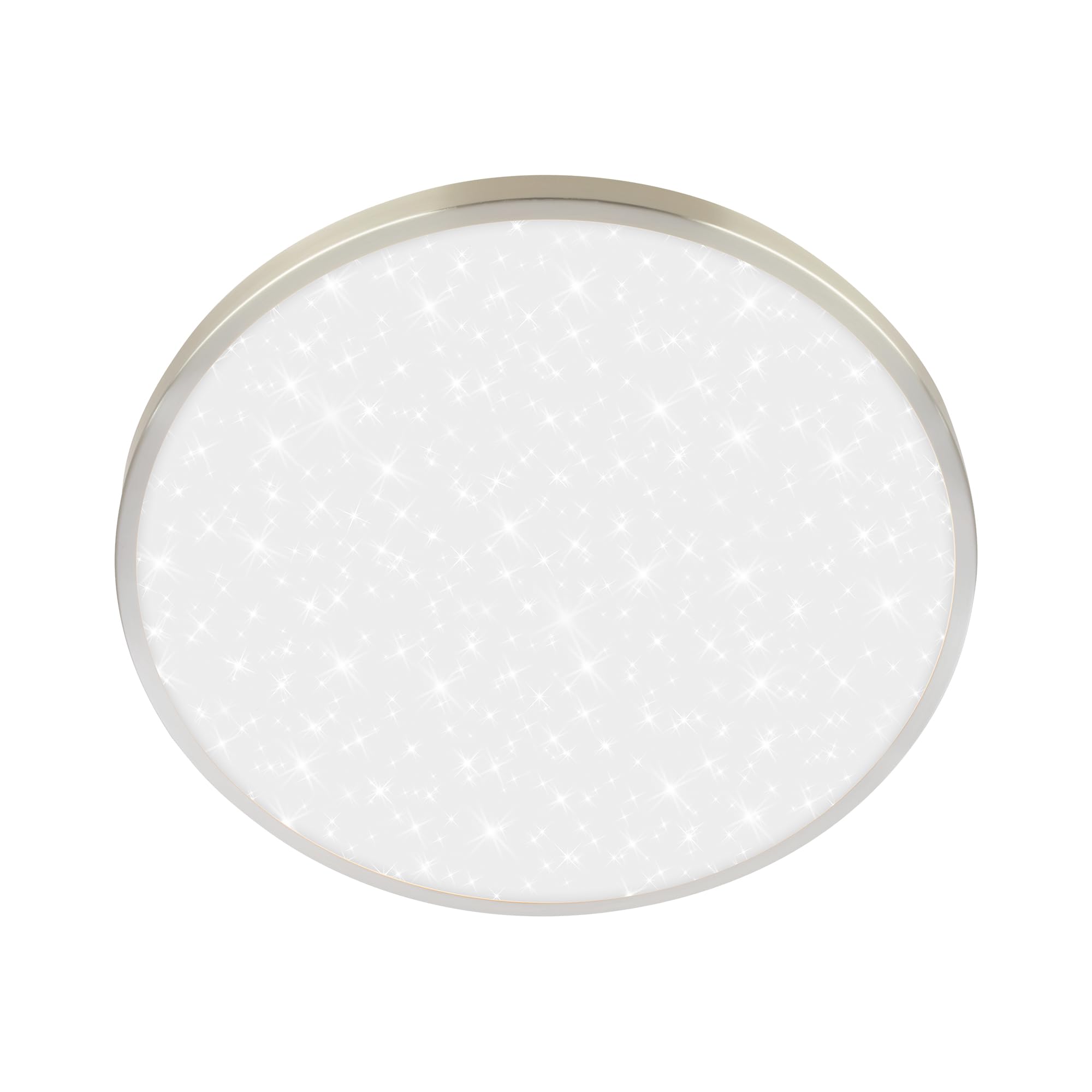 BRILONER - LED Ceiling Light with Decorative Cover, Starry Sky, Neutral White Light, LED Light, Ceiling Lights for Living Room, Ceiling Lights Bedroom, Ceiling Light Lounge, 33X6 cm, Brushed Nickel