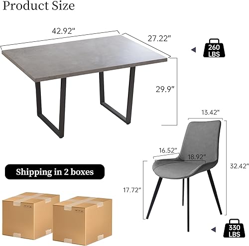 Miniatura 2 de Juego de mesa de comedor de 5 piezas, mesa de cocina moderna de 42.9 pulgadas y sillas de comedor de cuero para cocina y comedor (mesa + 4 sillas
