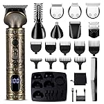 Scttomon Beard Trimmer Kit Professional Hair Clipper Zero Gapped T-Blade Electric Shaver Razor Nose Body Trimmer for Men Cordless Grooming Kit 7 in 1