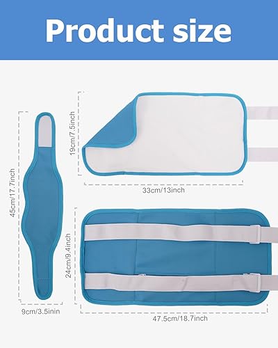 Miniatura 7 de Paquete de aceite de ricino para mujer, 4 piezas reutilizables de algodón orgánico para cuello, cintura, rodilla, kit de compresa de tela de franela