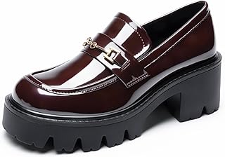 Women Loafers Platform Chunky Heel Slip On Lug Sole Casual Dressy Office Business Shoes