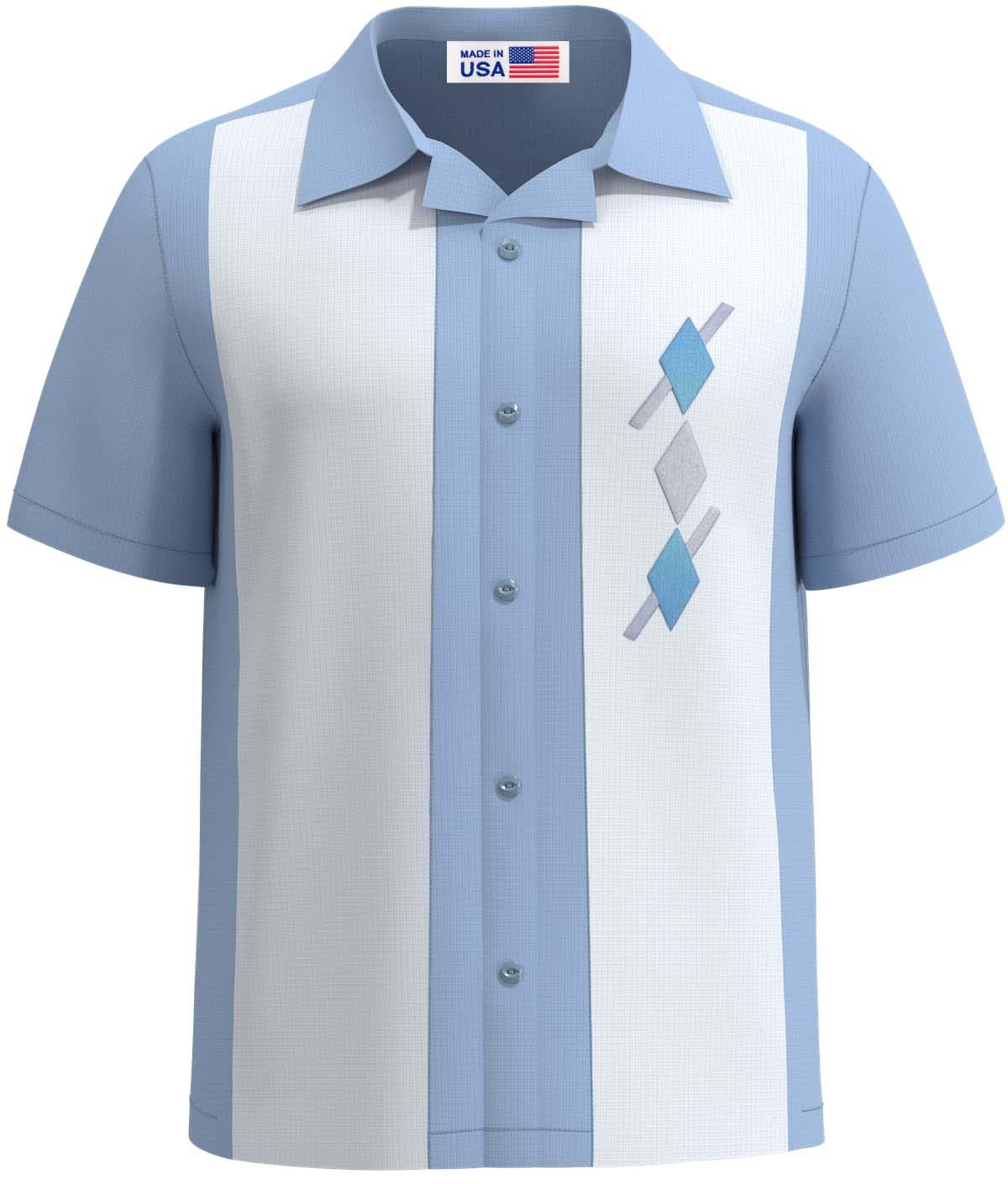 Lucky Paradise Mens Camp Shirt, Vintage Cuban Style Bowling Shirt Vodka ~ USA Made