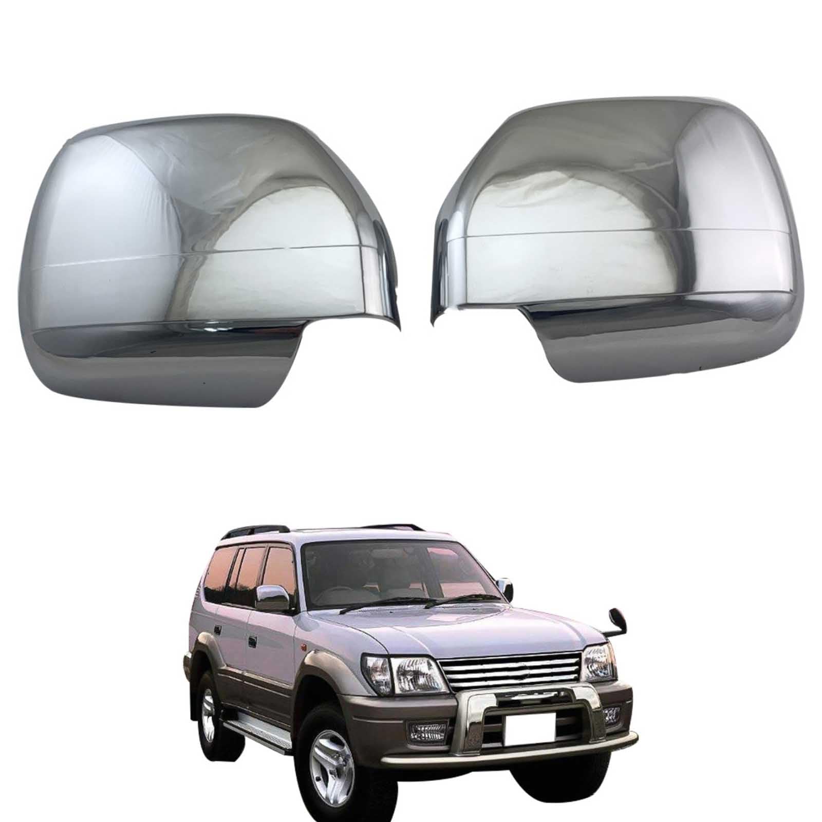 PAPEP Door Mirror Cover Caps for Toyota Prado 3400 FJ90 1999-2002 Plating, Left Right Side Wing Rearview Mirror Cover Lid 2 Pieces Exterior Styling Accessory