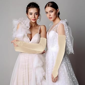 Fingerless Gloves Women Opera 1920s Long Gloves Satin Wedding Gloves Costume Tea Party Gloves Elbow Length Gloves