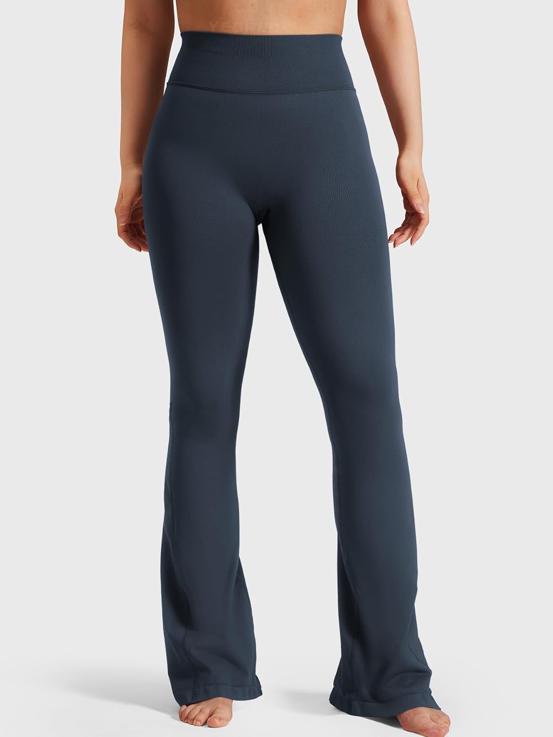 YEOREO Workout Mini Flare Leggings for Women Hidden Scrunch High Waisted Seamless Gym Leggings Brinklie 30" Yoga Pants - Image 3