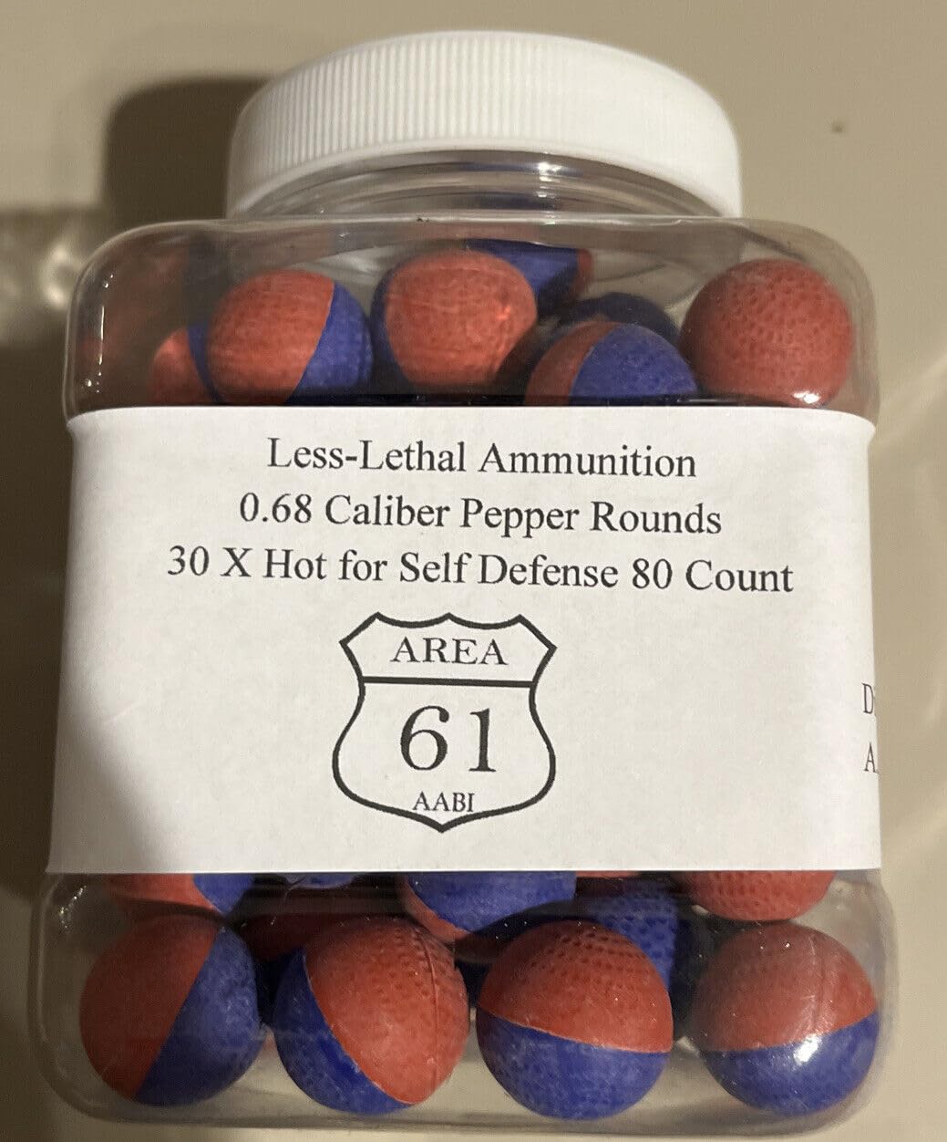 .68 Cal 30X HOT 15% PAVA Self Defense Pepper Ball Ammo - 80 pk