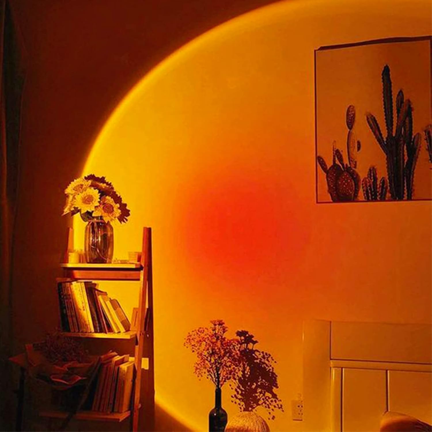 Night Light Projector Led Sunset Lamp, 180 Degree Rotation Rainbow Projection Light, Sunset Night Light for Home Party Bedroom Living Room Decor (Sunset Red), view 6