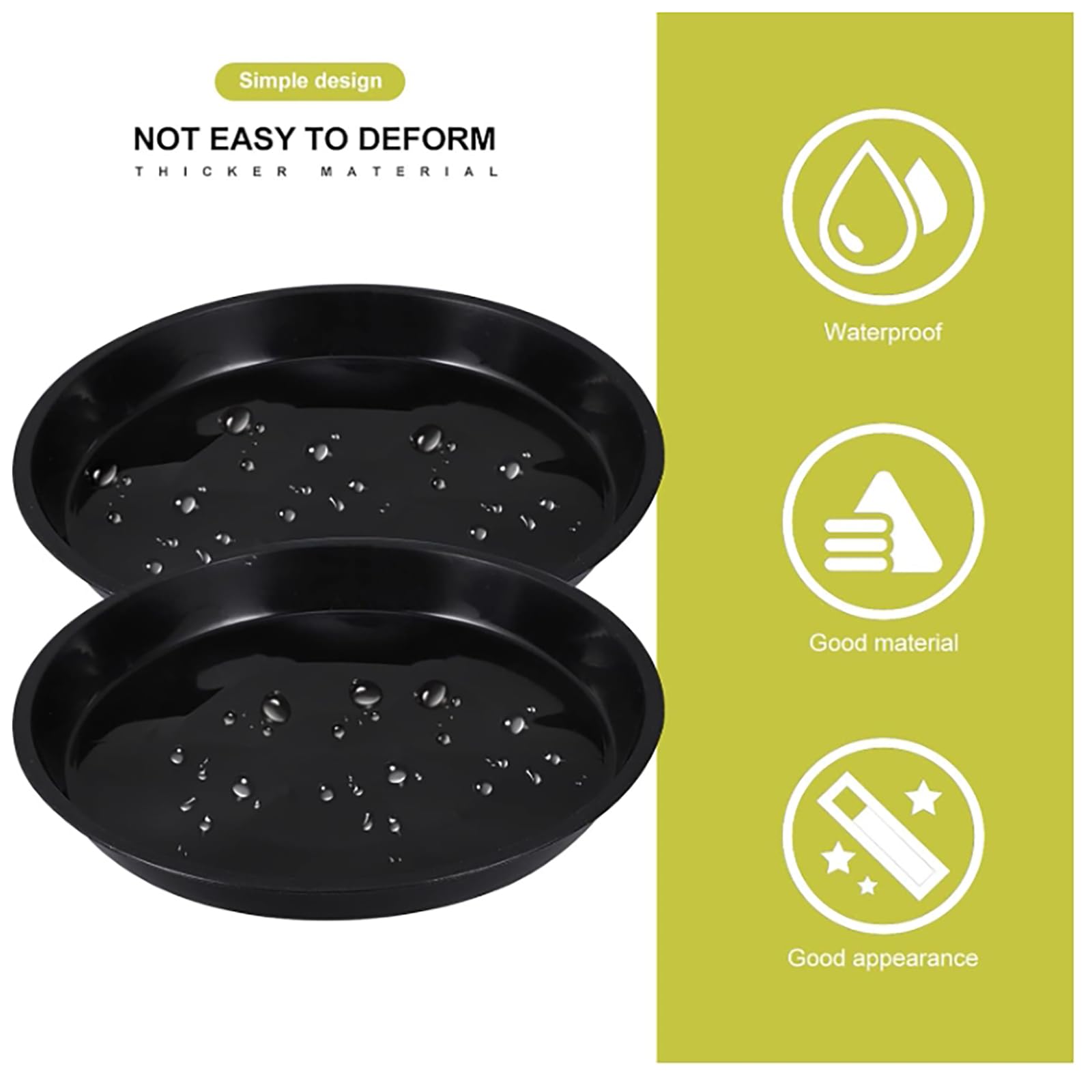Wensmy 10Pcs Plant Saucer 21CM Round Plastic Plant Trays Plant Saucer Drip Trays Flower Pot Drip Trays Garden Plants Saucers for Indoor Outdoor (21CM) - Image 2