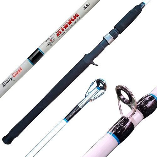 Vara Shark para Carretilha Inteiriça Maciça Ação Rápida 25lb 1.68m