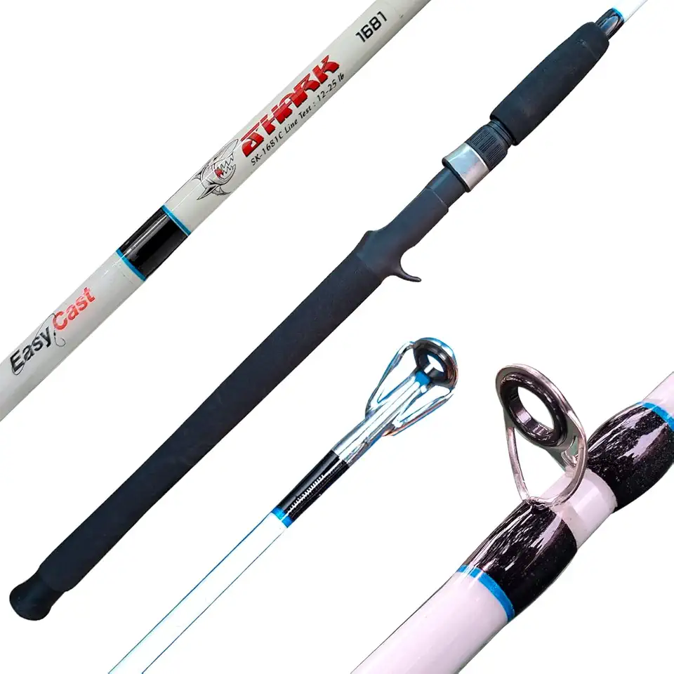 Vara Shark para Carretilha Inteiriça Maciça Ação Rápida 25lb 1.68m