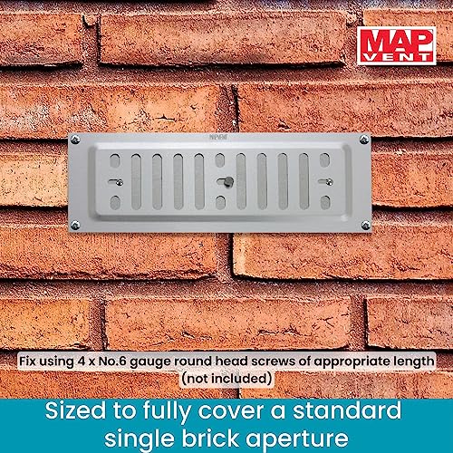 Map Hardware 933-31 Lüftungsschlitzabdeckung aus Aluminium Lüftungsschlitz, Silber