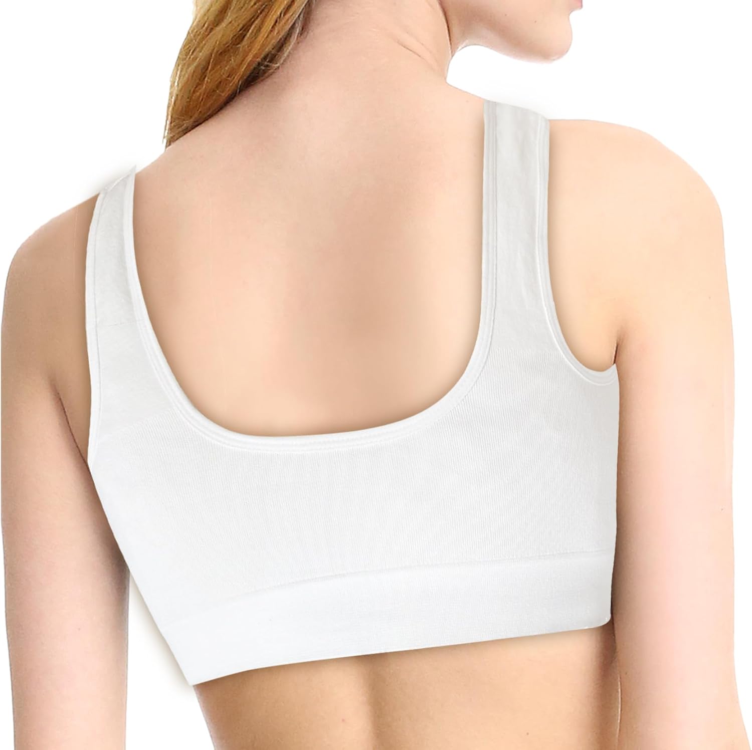 4 Pack Women’s Seamless Wireless Lace Inset Trim Unpadded Comfort Bra - Image 3