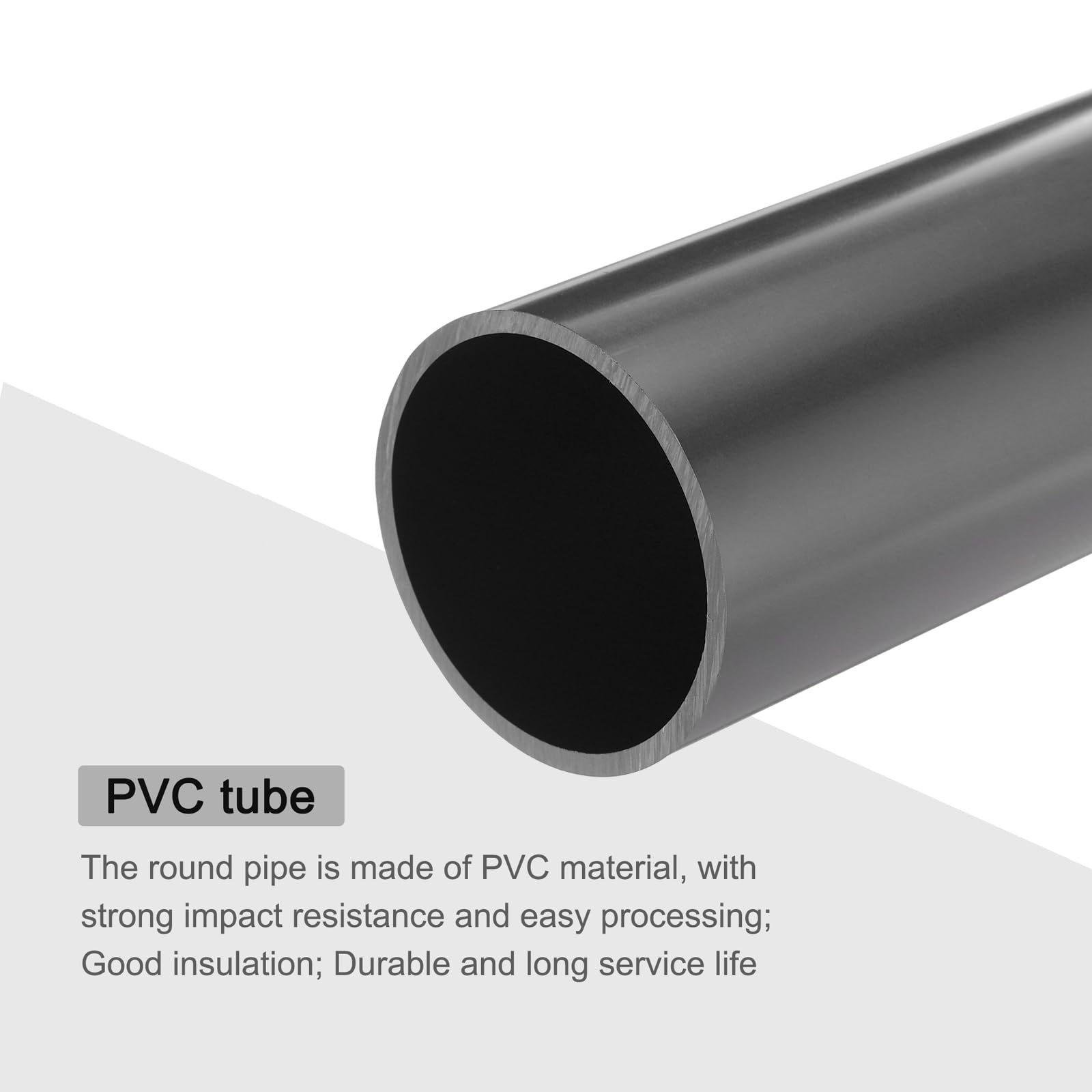 QUARKZMAN Tubo Rigido Rotondo PVC 57mm ID 63mm OD 20cm Grigio Scuro Alta Resistenza Guaina Cavi