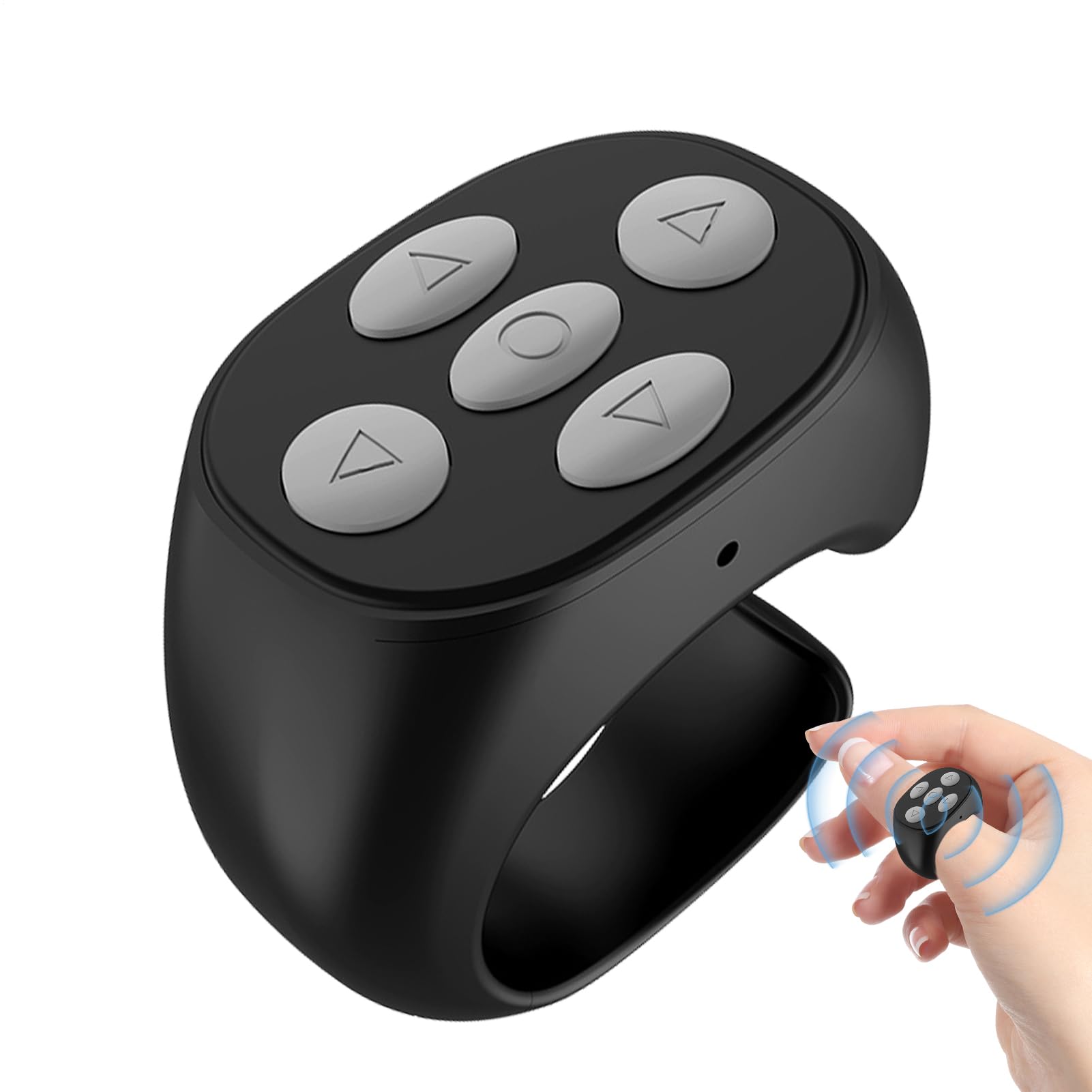 Scrolling Ring Remote Clicker, Camera Shutter Control Device, Wireless Page Turner, for Short Video Watching, Picture Taking, Tablet, Phone, Laptop, Travel, Bedtime, Classroom