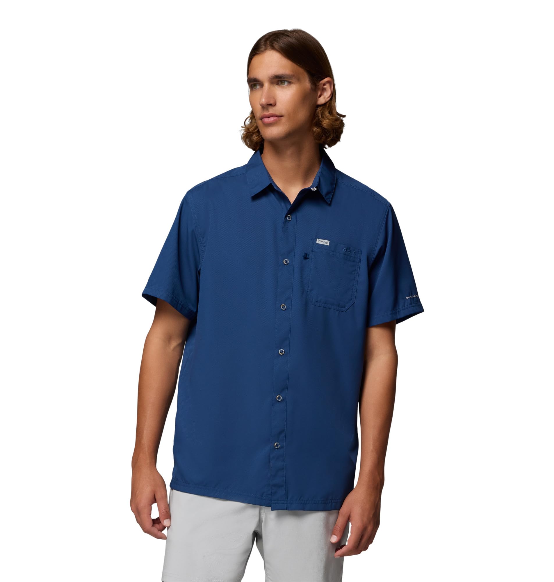 Columbia Men's Slack Tide Camp Shirt, Short Sleeve Shirt, Carbon, Medium