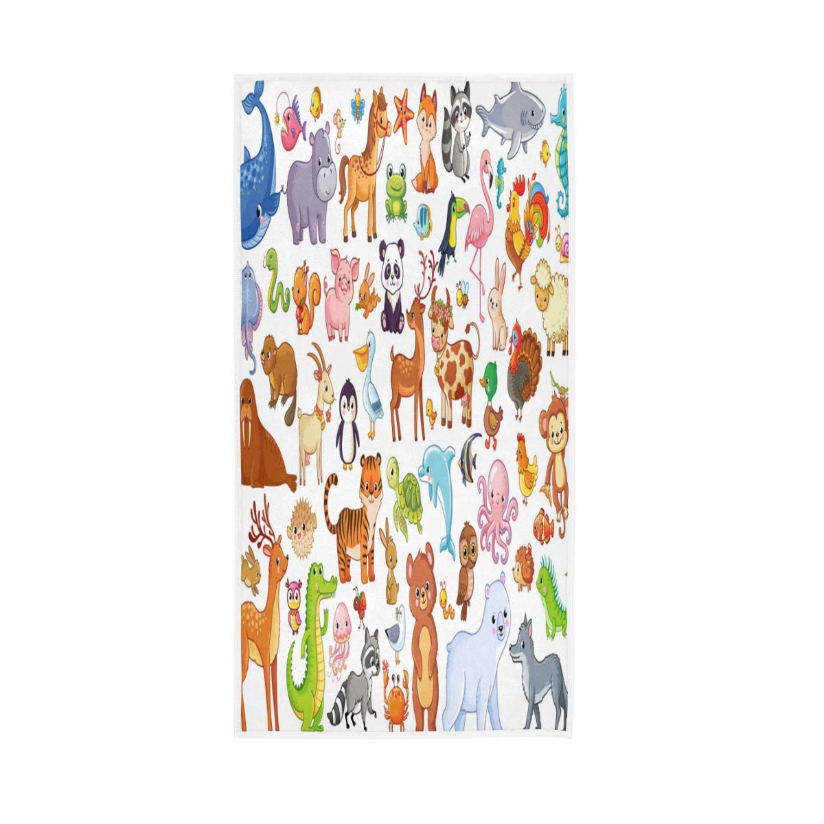 HUYGD Hand Towels Cotton Animal Horse Deer Panda Soft Towel Multipurpose Bathroom Beach Towel for Home Kitchen Swim Spa Gym, 30x15 inch