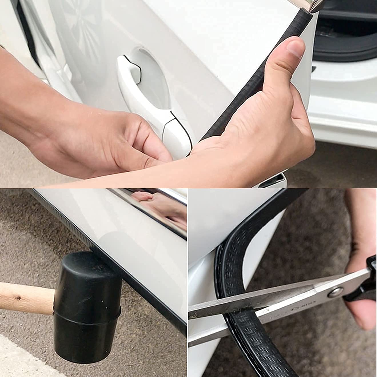 Edge Trim Weatherstrip 1/5.1 cm x 3/20.3 cm ochraniacz na drzwi samochodu - czarny kanał U, gumowy pasek uszczelniający do pojazdu (762 cm/25 stóp)