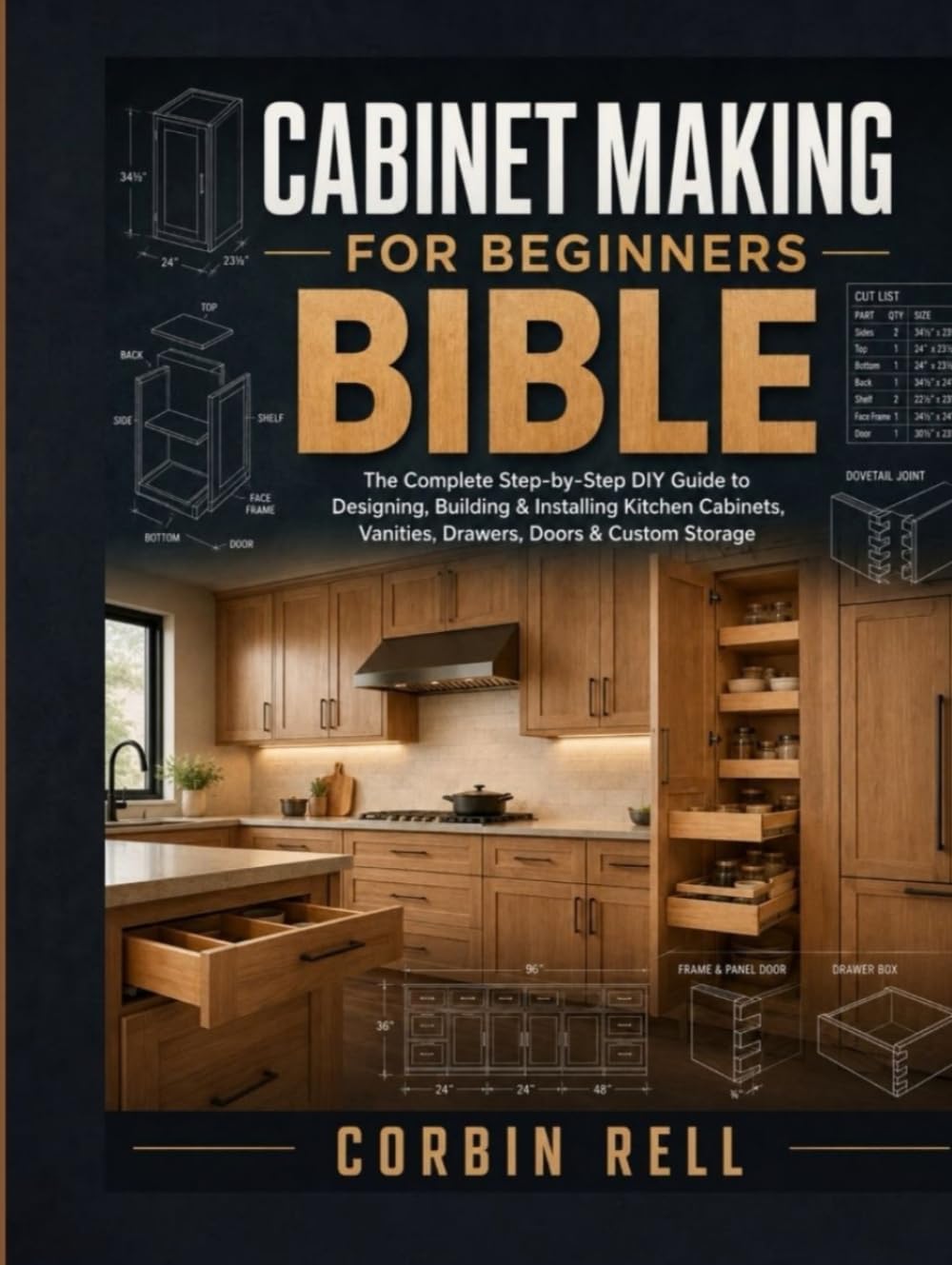Cabinet Making for Beginners Bible: The Complete Step-by-Step DIY Guide to Designing, Building & Installing Kitchen Cabinets, Vanities, Drawers, Doors & Custom Storage