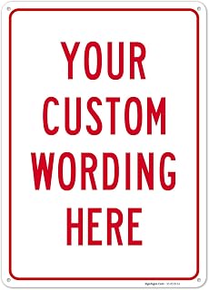 SigoSigns Custom Personalized Metal Sign 10x7 Rust-Free Aluminum - Office Business Home Airbnb Delivery Made in USA