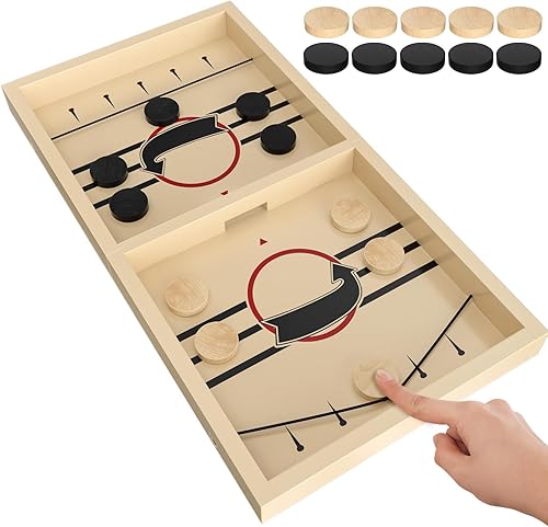 Miniatura 1 de Large Fast Sling Puck Game - Fast Paced Plastic Super Winner Sling Hockey Board Games & Rapid Slingshot Battle Table - Ideal for Family Nights,
