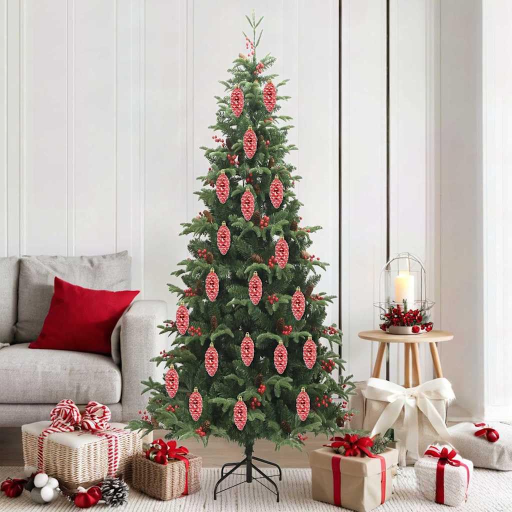 Piñas de abeto de Navidad de plástico, 40 unidades, 4 x 9 cm, colgante para árbol de Navidad, decoración de salón, decoración de Adviento, corona de Adviento y decoración festiva