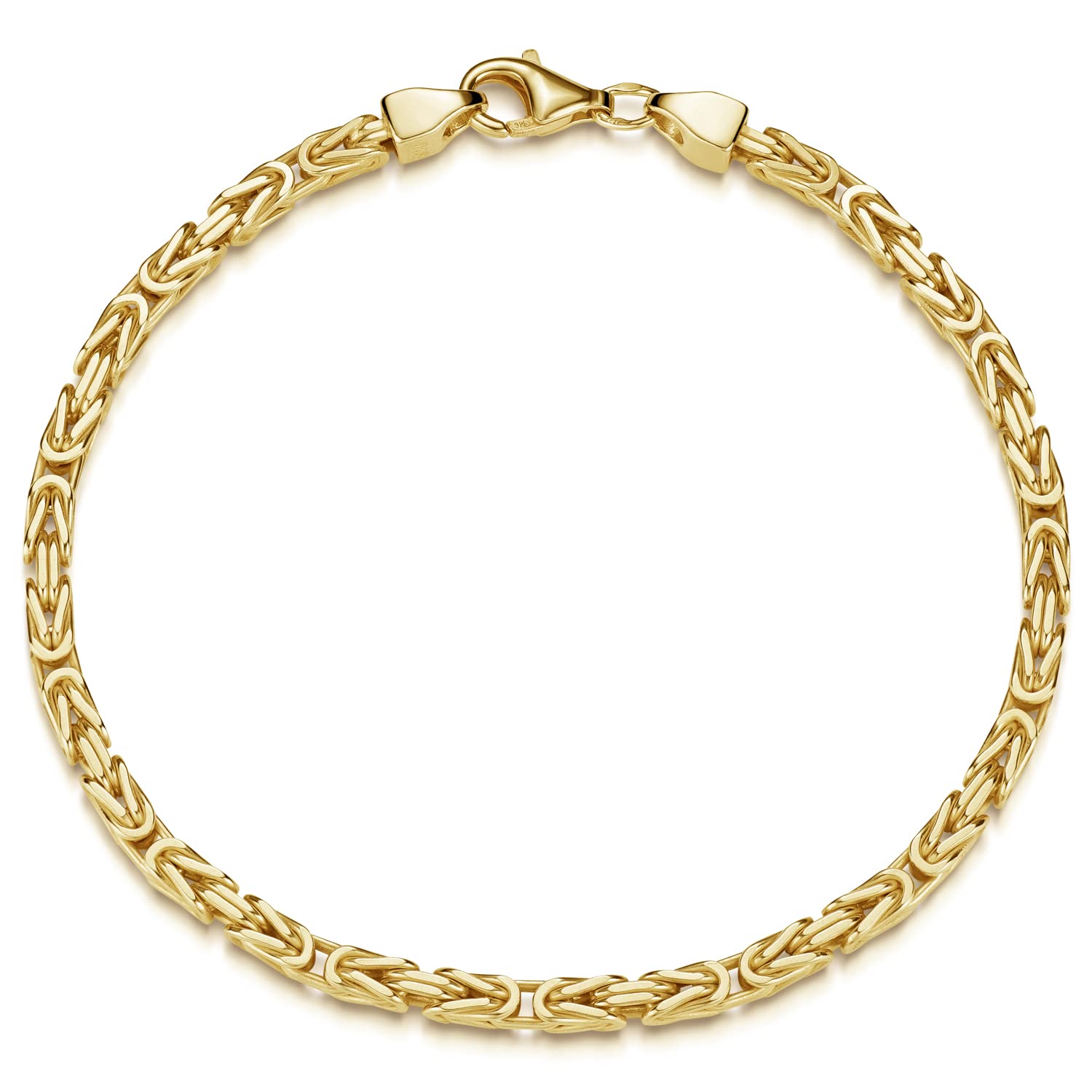 Königskette Gold Armband Herren - 3mm Armkette 925 Silber vergoldet SA-152 | Massives Goldarmband aus vergoldetem 925 Sterling Silber in 18-23cm für Männer von MATERIA by Matthias Wagner