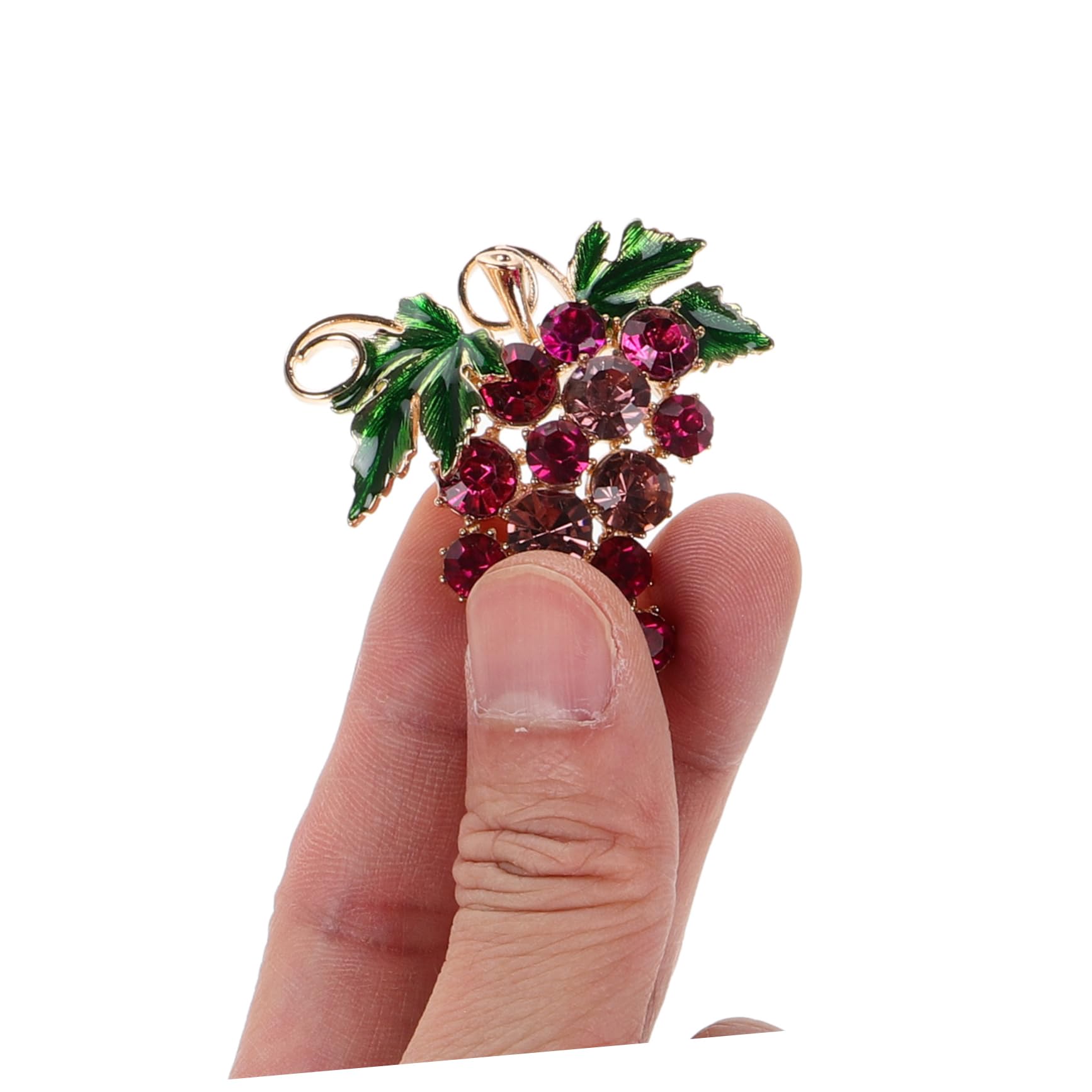 Pins de Solapa en Forma de Fruta Uvas de Diamantes de imitación Esmalte de alfiler