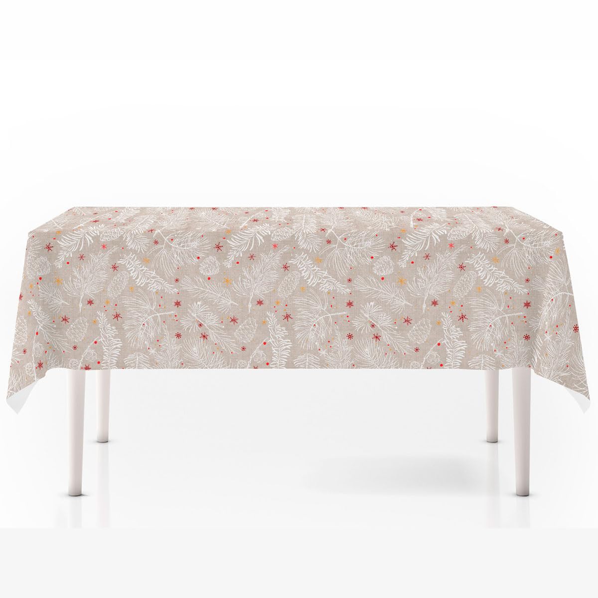 Nappe de Noël anti-macha pour table rectangulaire Modèle Estela Dimensions 140 x 300 cm Nappe de Noël imperméable et résistante aux taches