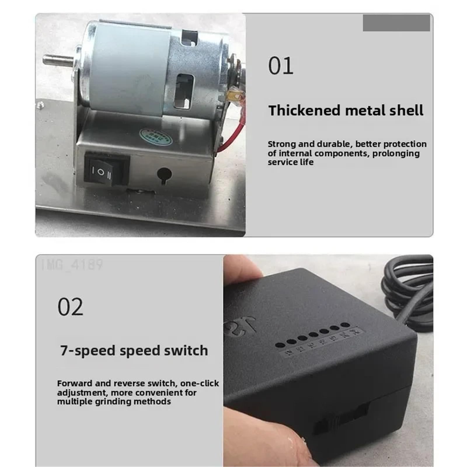 Pulidora de Joyas Máquina de amoladora doble, artefacto, mesa, motor, pulido grueso y fino, muela eléctrica, piedra amolar