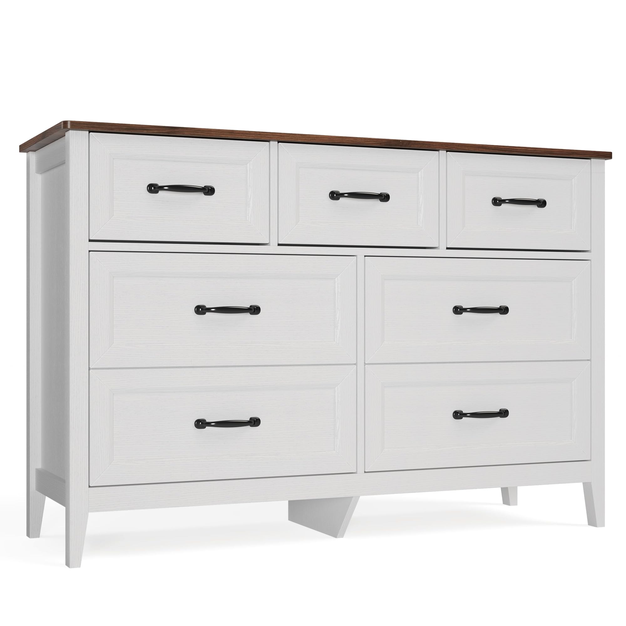 retro white dresser Amazon.com: Gizoon Farmhouse 7 Drawers Dresser, White Chest of Drawers with  Metal Handles, 47