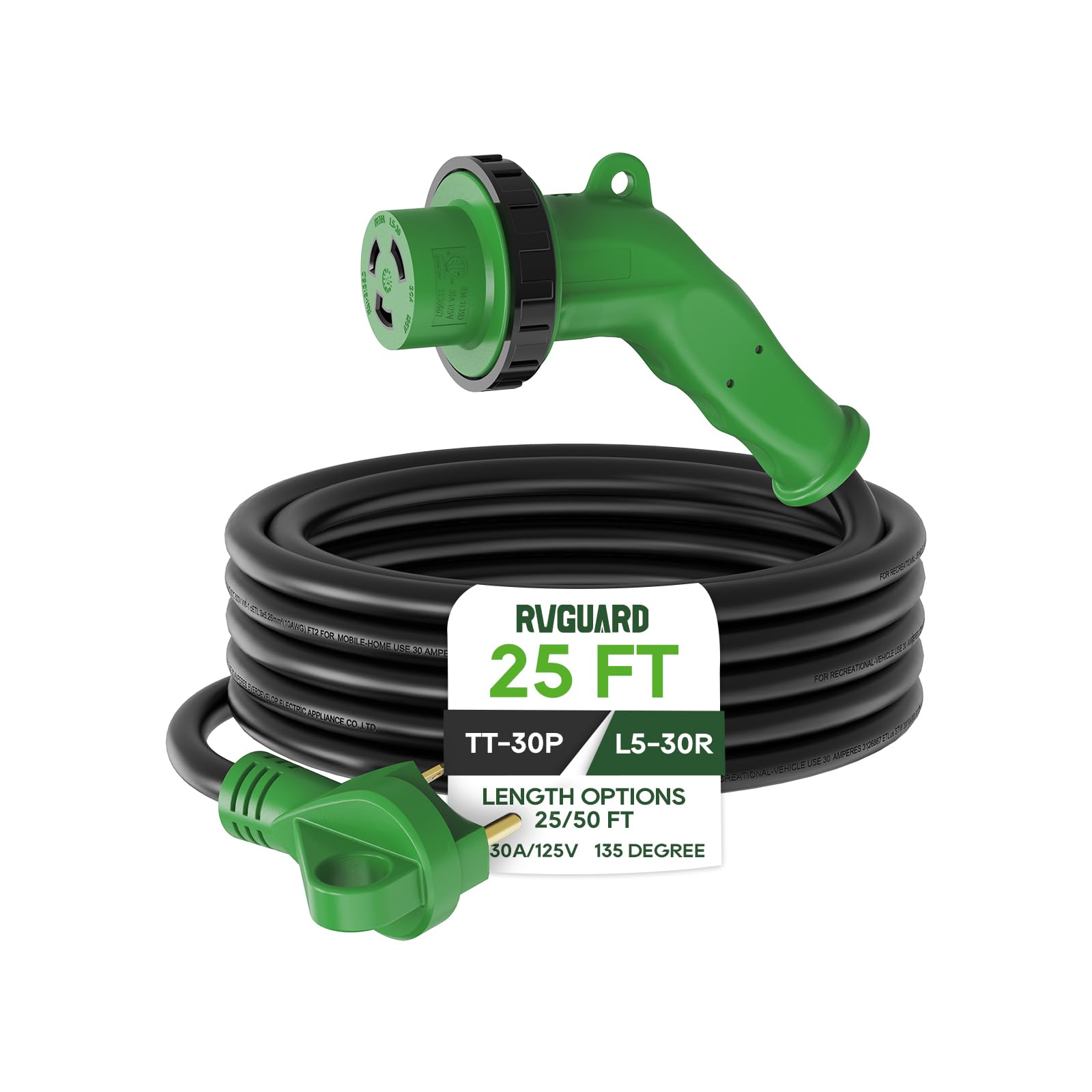 Amazon.com: RVGUARD 30 Amp 25 Foot RV Power Cord with 135 Degree