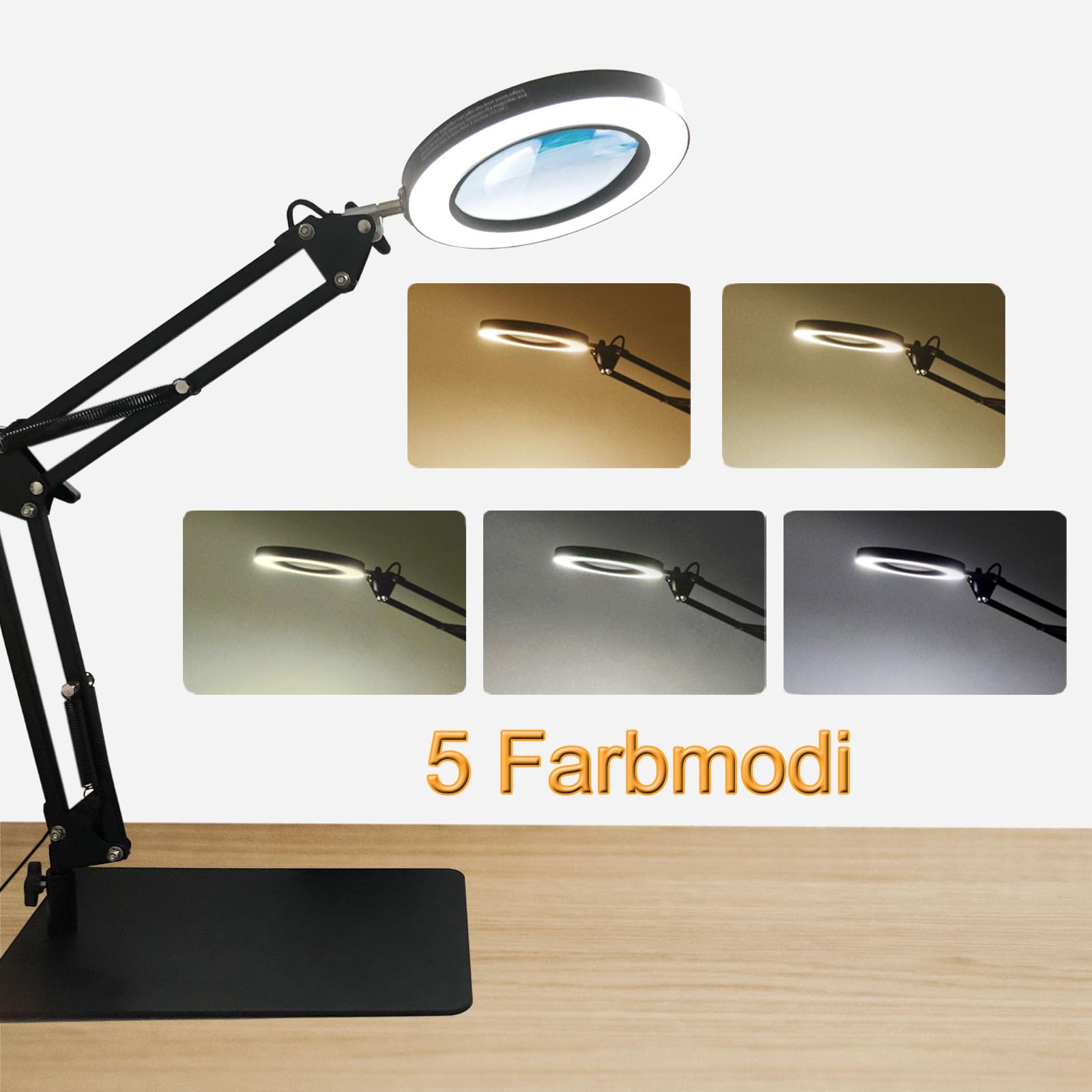 LED Loep Met 10x En 15x Vergroting - Magnetische Helpende Hand Met 4 Flexibele Armen - Ideaal Voor Solderen & Knutselen