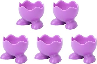 Silicone Egg Cup 5Pcs Boiled Egg Holder Silicone Egg Cups Set, Kitchen Soft Boiled Egg Holder Egg Cup Stand for Kitchen Boiled Eggs Breakfast (Random Color) Egg Storage Box