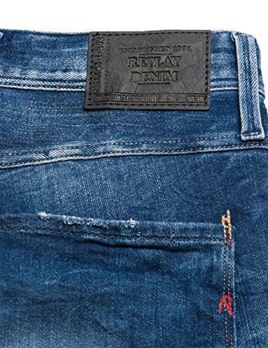 Replay Anbass Jeans, Blu Denim 650, 31W / 32L Uomo...