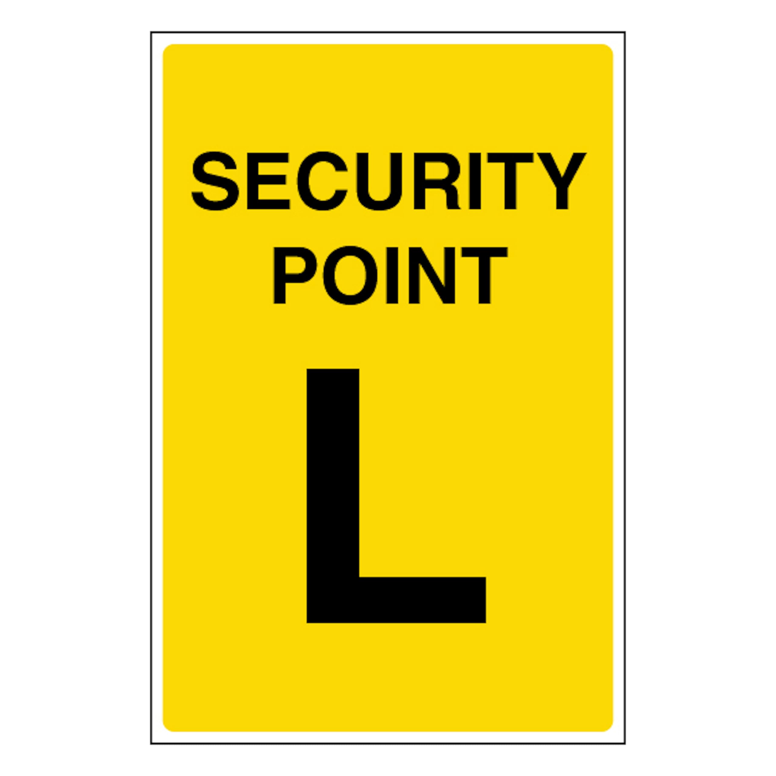 V Safety Security Point L 100 x 150 mm - Glow In The Dark 1mm Rigid Plastic