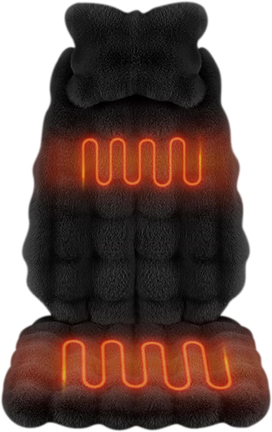 Car Seat Covers for Chevy Malibu 2016-2024 2025, Front Seat Cushion Pads Fluffy Warm Winter, Warm Winter Cushion Pad,Black