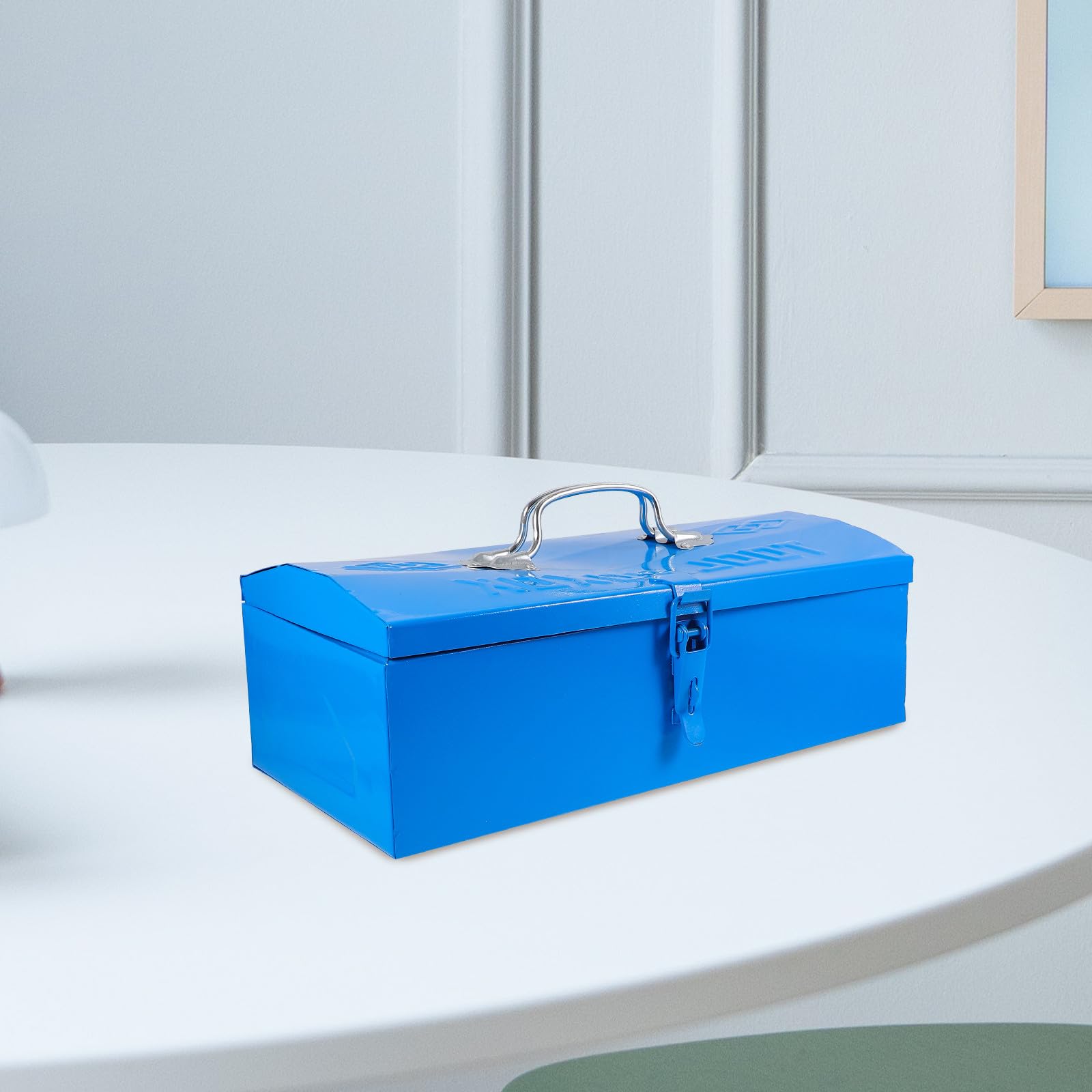 Cassetta Porta Attrezzi Organizer Compatto in Ferro Blu Portatile e Conveniente per Officina e Garage per Attrezzi Meccanici e Utensili da Lavoro
