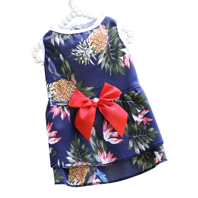 PETANGEL Small Dog Dress Hawaiian Shirts Skirt, Pet Frock Clothes Princess Dresses Outfits, Puppy Sleeveless Breathable Cool Vest Summer Apparel for Small Dogs Cats Yorkii, Maltese(SIZE: M,Chest:40cm) (B0BGJ2S46D) Amazon Price History, Amazon Price Tracker