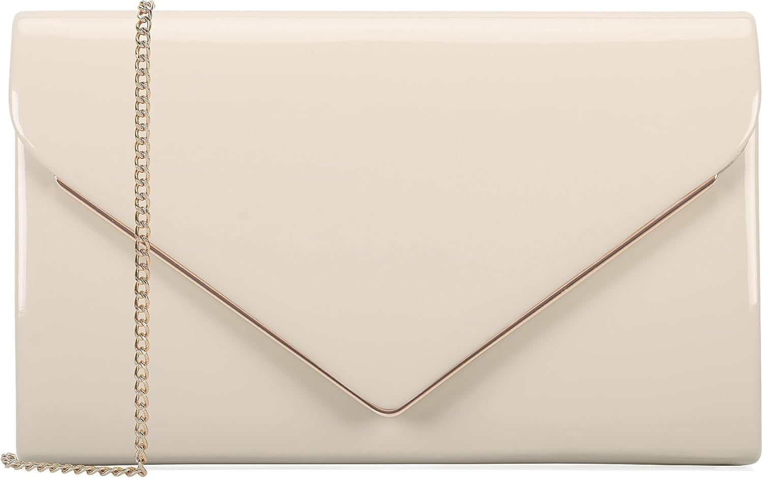 MOJISOLO Women's Evening Clutch Bags for Formal Cocktail Prom Wedding Party Patent Leather Dressy Foldover Purse