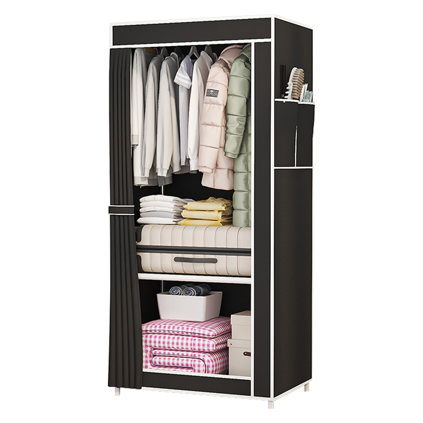 Amazon｜【Gnanob】 簡易ポータブル組立クローゼット 洋服タンス 防湿
