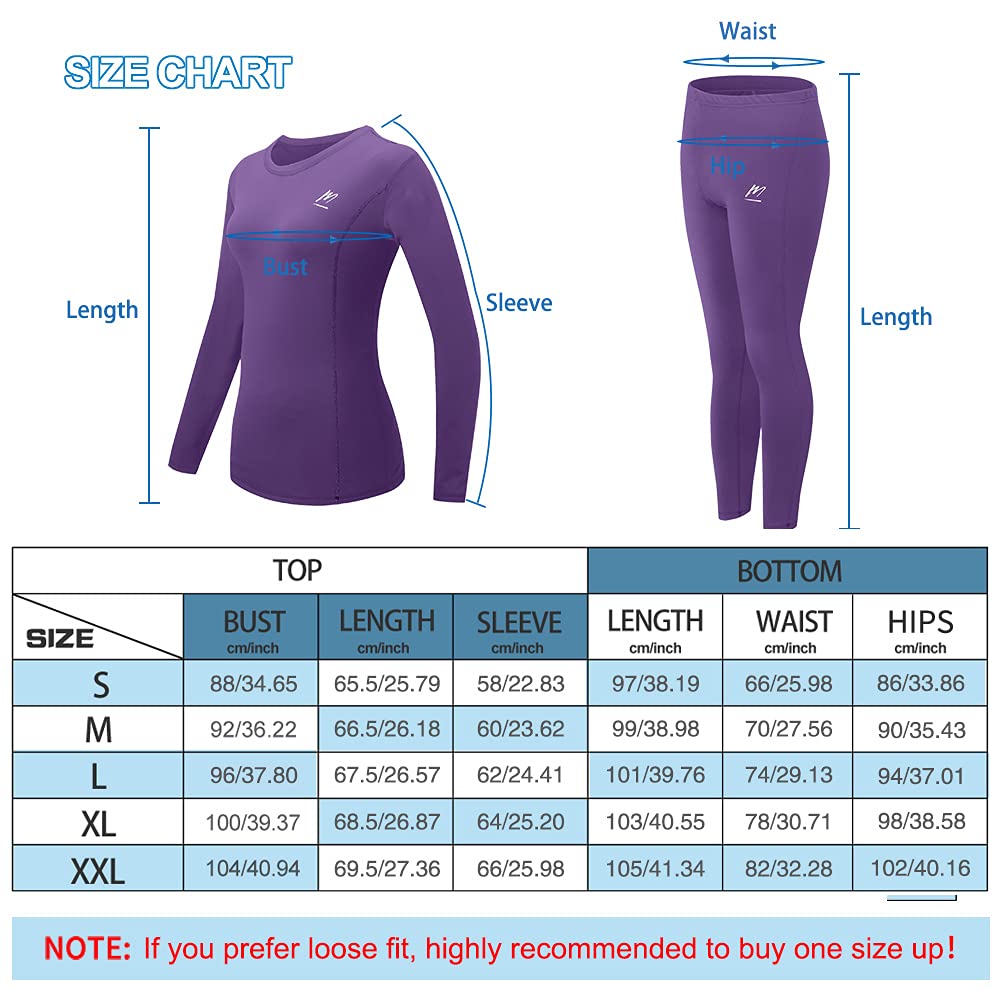 Women's Thermal Underwear for Women, Winter Warm Base Layer Compression Set Fleece Lined Long Johns Thermal Underwear for Women,Winter Warm Base Layer Compression Set