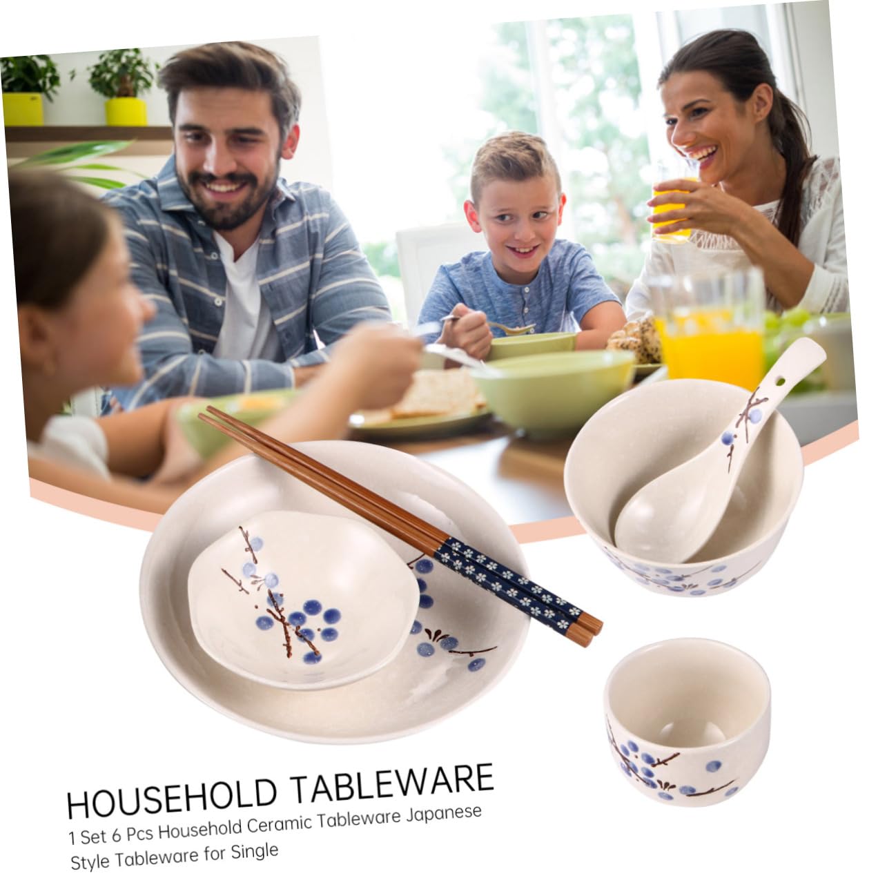 VALICLUD Service De Table Céramique Style Japonais Pour Personne Incluant Assiette Tasse Bol Et Baguettes Pratique
