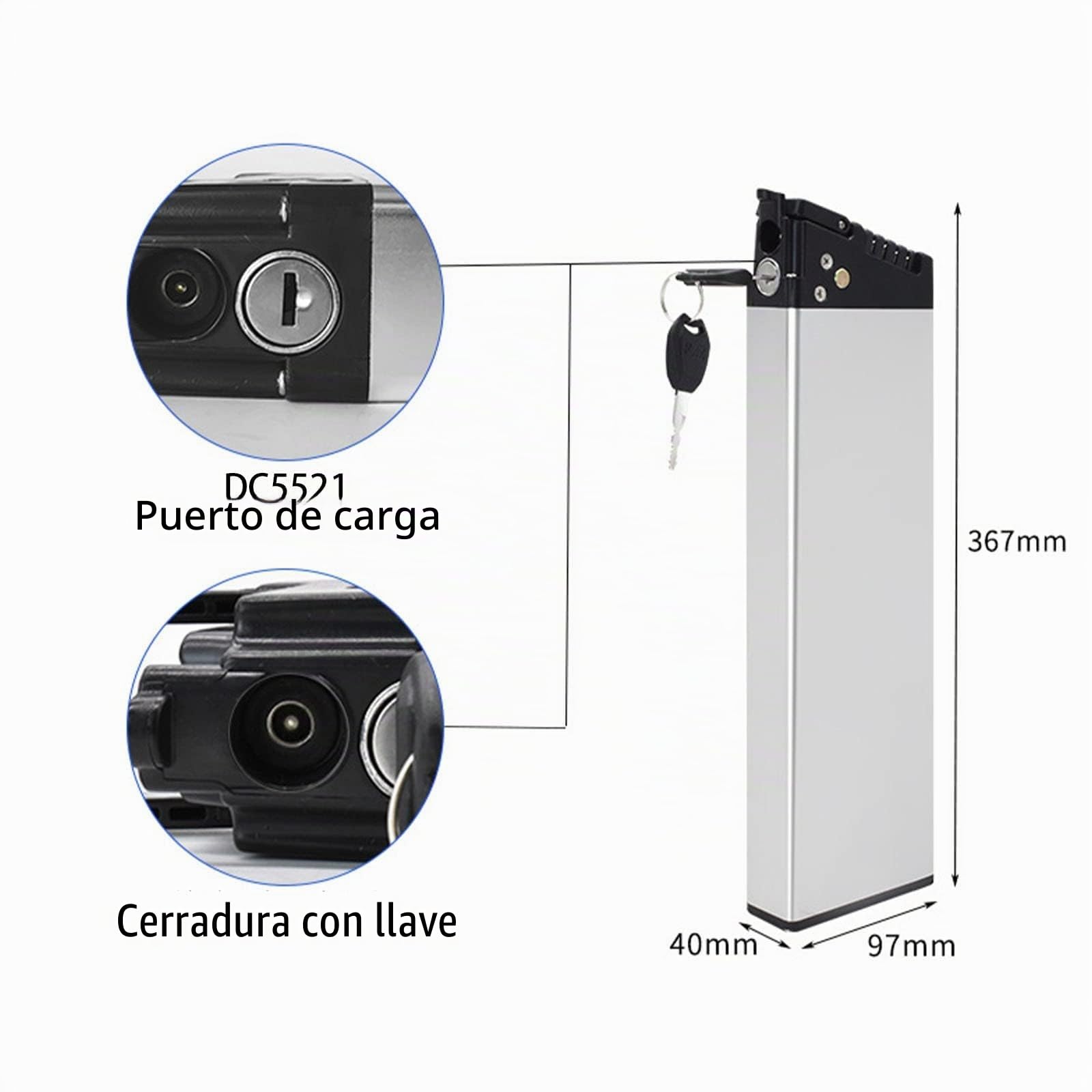 Batería de Bicicleta eléctrica 36v 12Ah para RichBit TOP-860 Litio Li-Ion Ebike Batería Plegable Batería de Litio integrada para RICHBIT TOP-016 RT-730 Motor de 500W 350W 200W