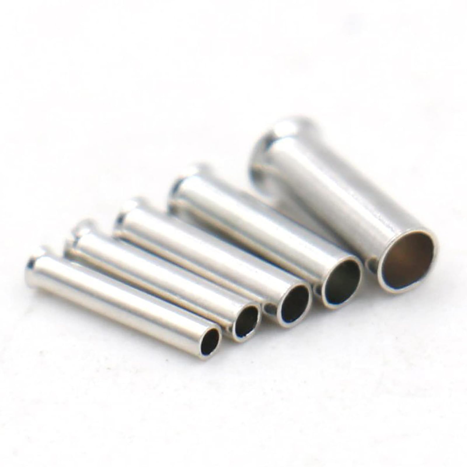 Baomain AWG 22/20 / 18/16 / 14 Long: 8mm Wire Copper Crimp Connector Non Insulated Ferrule Pin Cord End Terminal 500pcs