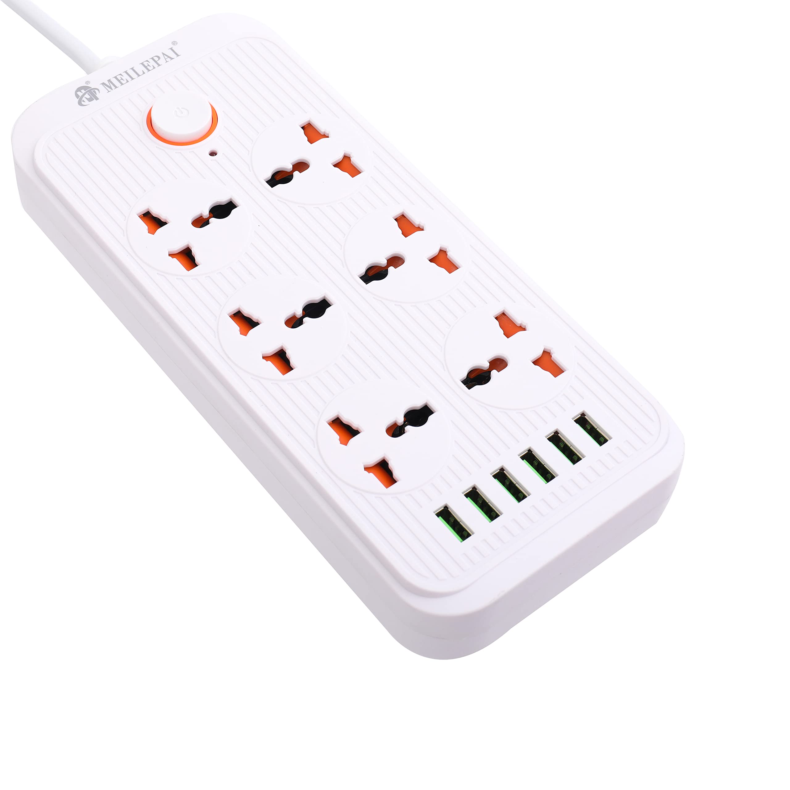 Tycom Power Strip Surge Protector with USB- Extension Cord Flat Plug with Widely 6 AC Outlet and 6 USB, Small Desktop Station with 6 ft Power Cord, Compact Socket (6G6U-A07)