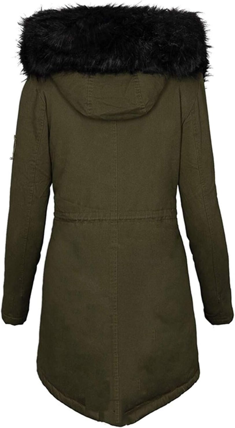 YANFJHVWomen's Winter Jacket with Fur Hood, Slim Winter Jackets, Women's Elegant, Warm Winter Coat, Outdoor Jacket, Women's Hoodie Jackets, Funky Hooded Jacket, Coat, Leisure Jacket, Outerwear,