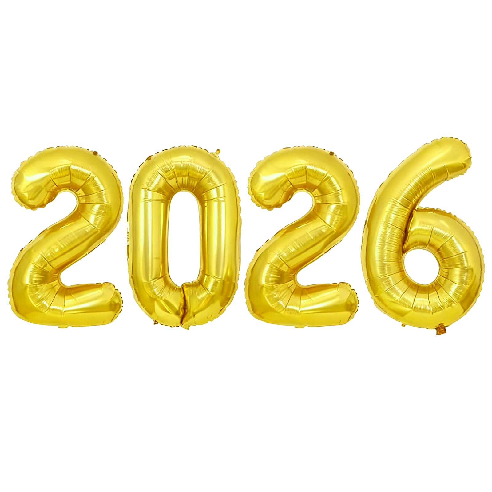 2026 Balloons, 2026 Number Foil Balloons, 16 inch Rose Gold Number Balloon, Happy New Years Decorations, Large Foil Balloon for New Years Eve Party Supplies (Gold)