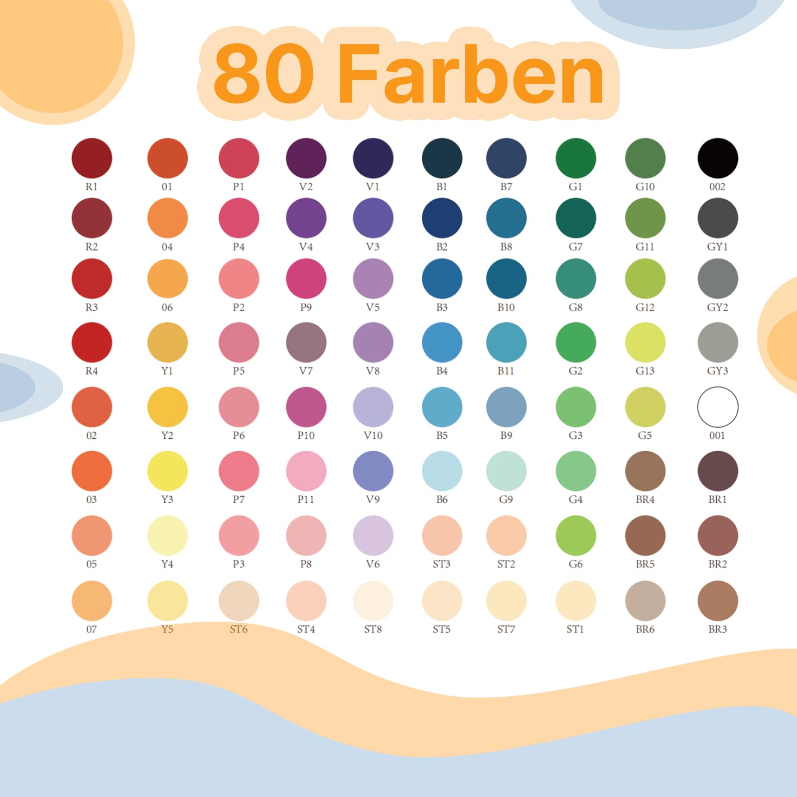 Auslaufsichere acryl stifte, acrylmarker set mit Dual-Spitze, 80 hochdeckende Farben, anti-austrocknend, robuste Spitzen, mit Etui für Holz, Glas, Stein, Leinwand