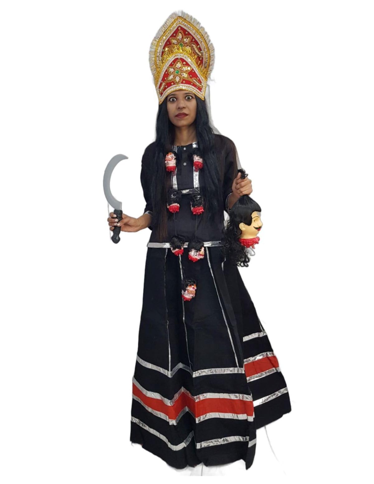 BookMyCostume Kali Mata Hindu Goddess Girls Fancy Dress Costume 7-8 years